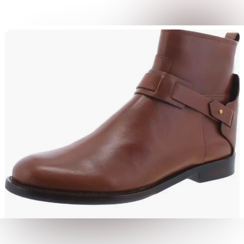 Tory Burch Flat Bootie Galleon Leather/Almond Brown/8m